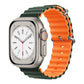 Bracelets Apple Watch Vert foncé et orange 38 40 41 42 44 45 49 mm compatible serie 1 2 3 4 5 6 7 8 se et Ultra Bracelet Océan eWatch Straps