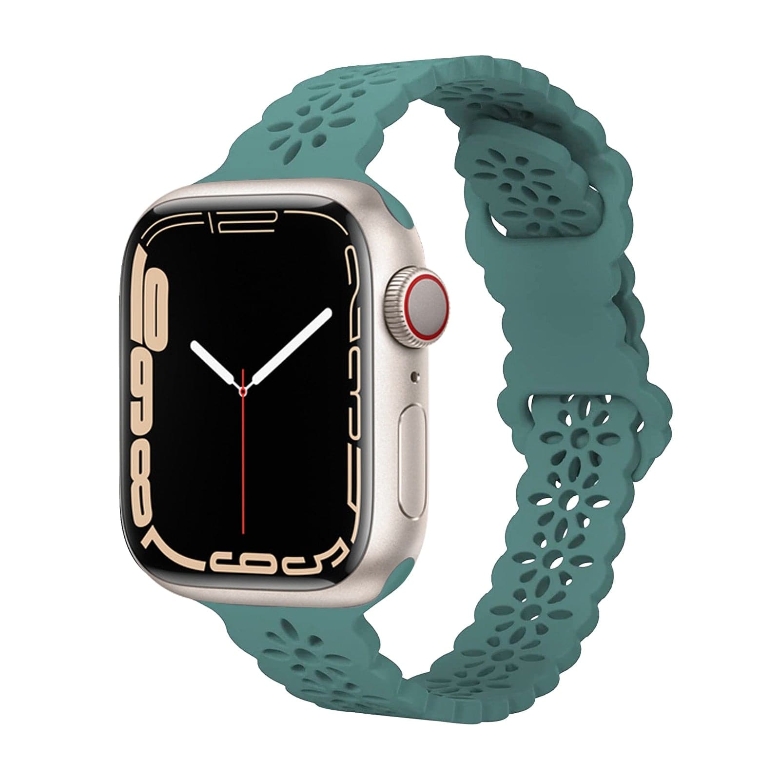Bracelets Apple Watch Vert sapin 38 40 41 42 44 45 49 mm compatible serie 1 2 3 4 5 6 7 8 se et Ultra Bracelet sculpté eWatch Straps